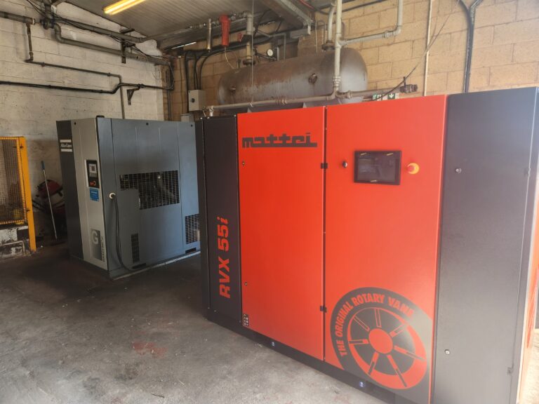 Industrial air compressor installation by West Midlands Compressors