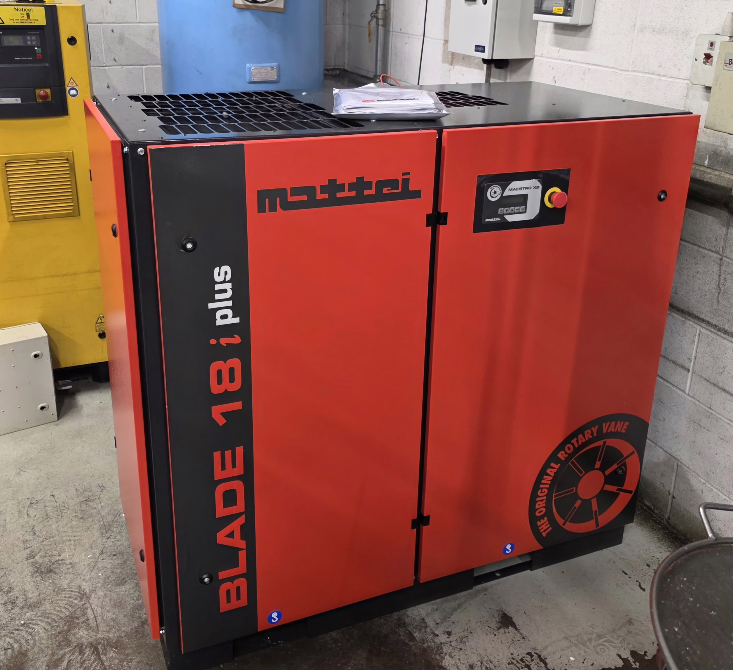 Mattei Blade 18i Plus compressor installed at an industrial site